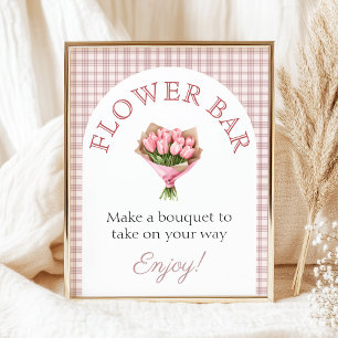 Affiche Bar à bouquets Rose Frais sorti du marché Enterrem
