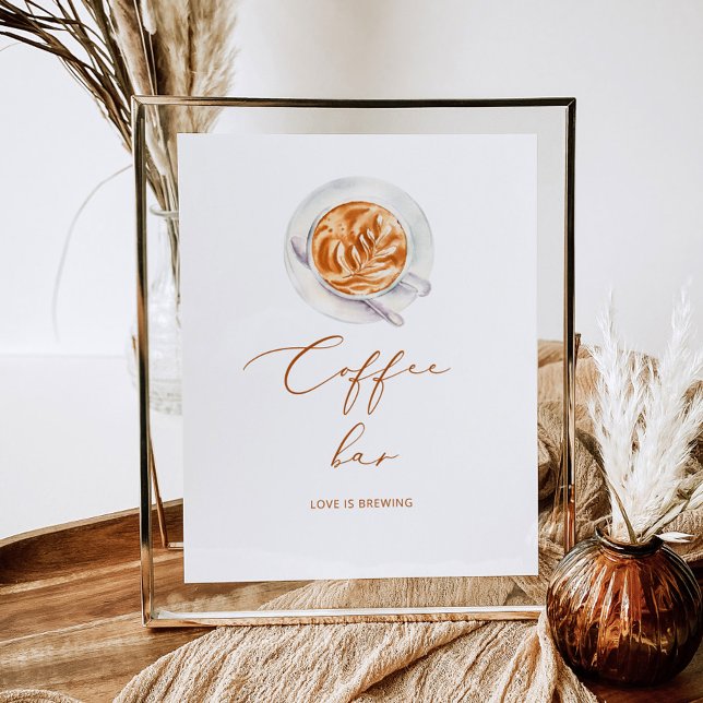 Affiche Bar à café L'amour est en train de se préparer (Créateur téléchargé)