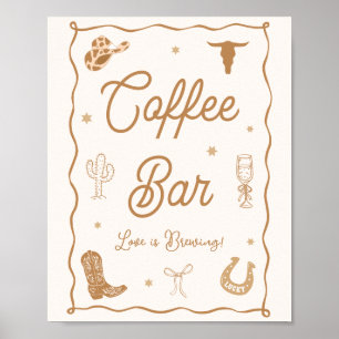 Affiche Bar à café pour enterrement de vie de jeune fille