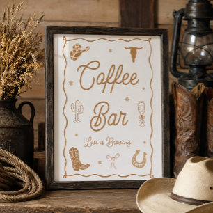 Affiche Bar à café pour une douche de mariée occidentale