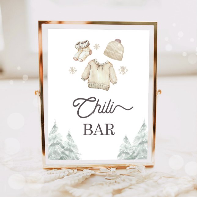 Affiche Bar à Chili Nourriture Bébé d'Hiver Il Fait Froid  (Créateur téléchargé)