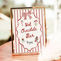 Bar à chocolat chaud dessiné à la main pour Noël