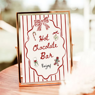 Affiche Bar à chocolat chaud dessiné à la main pour Noël