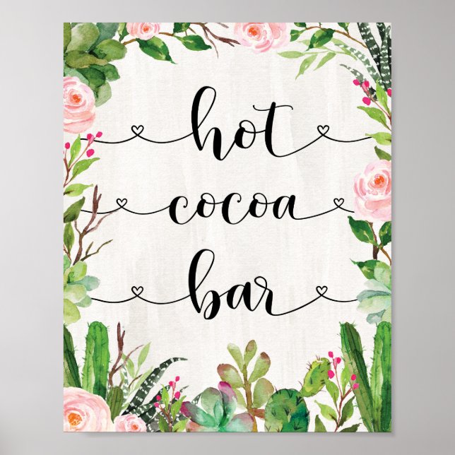 Affiche Bar à Chocolat Chaud Fiesta pour Baby Shower Anniv (Devant)