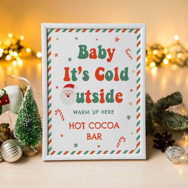 Affiche Bar à Chocolat Chaud pour Baby Shower de Noël (Créateur téléchargé)