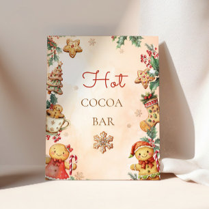 Affiche Bar à chocolat chaud pour cookies de Noël