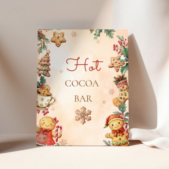 Affiche Bar à chocolat chaud pour cookies de Noël (Créateur téléchargé)