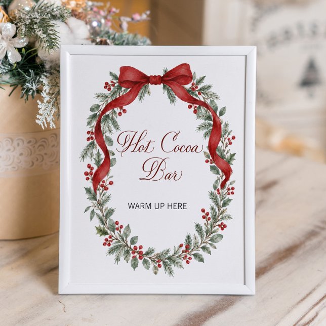 Affiche Bar à chocolat chaud pour mariage de Noël (Créateur téléchargé)