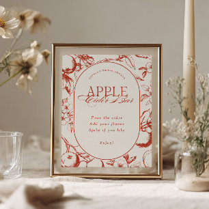 Affiche Bar à cidre de pomme pour la mariée parfaite