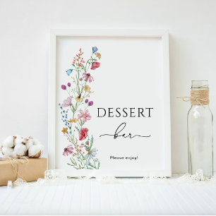 Affiche Bar à desserts Fleurs sauvages 