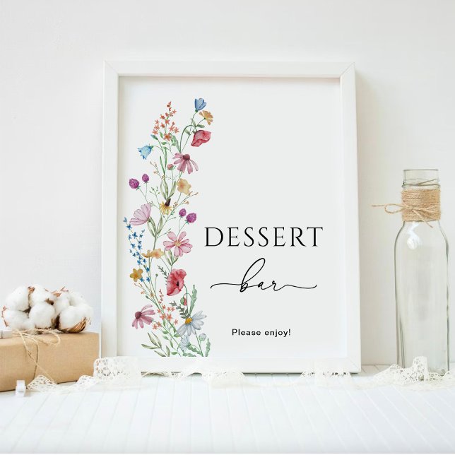 Affiche Bar à desserts Fleurs sauvages  (Créateur téléchargé)