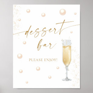 Affiche Bar à desserts Mariage Perles et Prosecco
