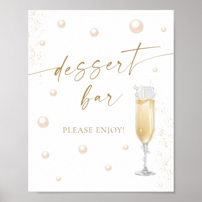 Affiche Bar à desserts Mariage Perles et Prosecco (Devant)