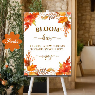 Affiche Bar à fleurs automnales Bohème pour mariage
