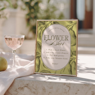 Affiche Bar à Fleurs de Mariage Parfait pour Enterrement d
