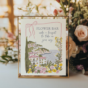 Affiche Bar à fleurs pour enterrement de vie de jeune fill