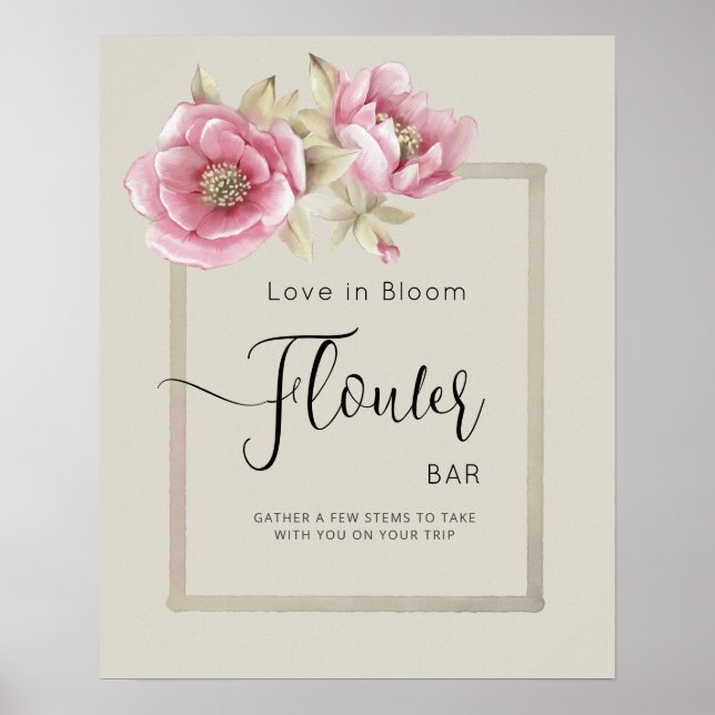 Affiche BAR À FLEURS pour enterrements de vie de j (Devant)