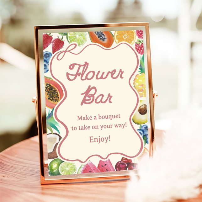Affiche Bar à fleurs pour la douche de mariée Fresh Off Th (Créateur téléchargé)