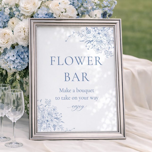 Affiche Bar à fleurs pour la douche de mariée Something Bl (Créateur téléchargé)