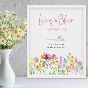 Affiche Bar à fleurs Prairie de fleurs sauvages L'amour es