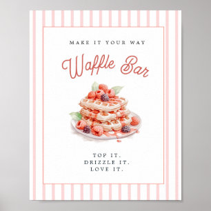 Affiche Bar à gaufres mignon pour enterrement de vie de je