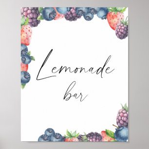 Affiche Bar à limonade - baie sucrée aquarelle