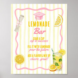 Affiche Bar à limonade pour fête de fin d'études fraîcheme