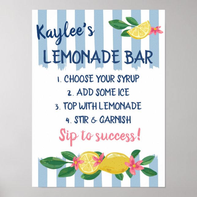 Affiche Bar à limonade pour la remise des diplômes L citro (Devant)