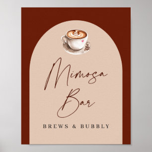 Affiche Bar à Mimosa, Boissons et Bulles pour Enterrement