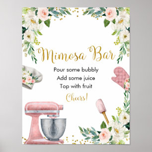 Affiche Bar à Mimosa de Cuisine Florale pour Enterrement d