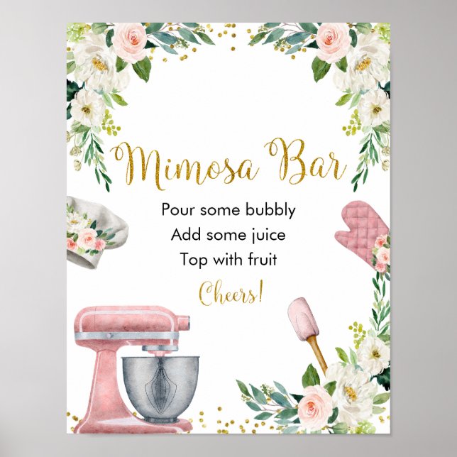 Affiche Bar à Mimosa de Cuisine Florale pour Enterrement d (Devant)