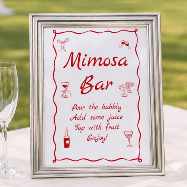 Affiche Bar à Mimosa Mariage Vague C'est l'Amour (Créateur téléchargé)