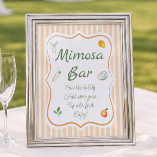 Affiche Bar à Mimosa pour Enterrement de Vie de Jeune Fill