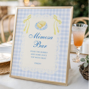 Affiche Bar à mimosa pour enterrement de vie de jeune fill