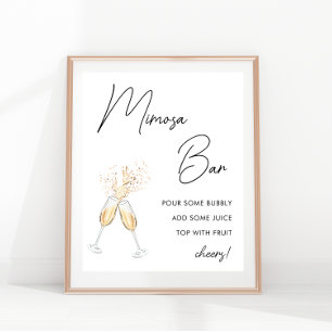 Affiche Bar à Mimosa pour Enterrement de Vie de Jeune Fill