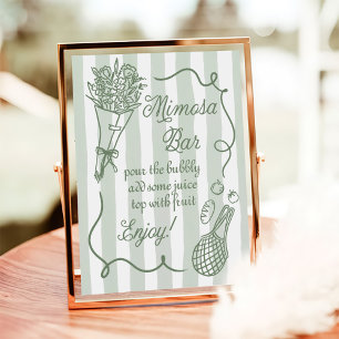 Affiche Bar à Mimosa pour Enterrement de Vie de Jeune Fill