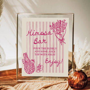 Affiche Bar à Mimosa pour Enterrement de Vie de Jeune Fill