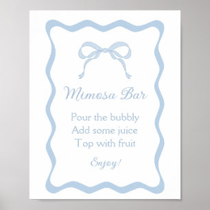 Affiche Bar à Mimosa pour la fête prénuptiale de Blue Bow 