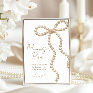 Affiche Bar à Mimosa pour la Mariée qui Attache le Nœud po