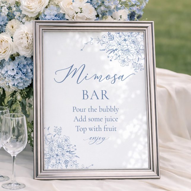 Affiche Bar à Mimosa pour Mariage avec Quelque Chose de Bl (Créateur téléchargé)