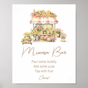 Affiche Bar à Mimosa pour Mariage de Printemps en Fleurs L