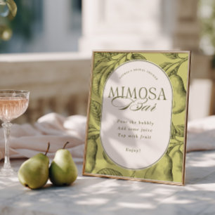 Affiche Bar à Mimosa pour Mariage Parfait