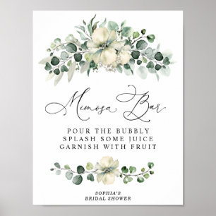 Affiche Bar à Mimosa pour une Baby Shower au thème d'Eucal