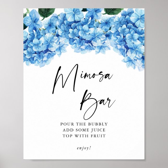 Affiche Bar à Mimosa pour une Baby Shower Florale aux Hort (Devant)