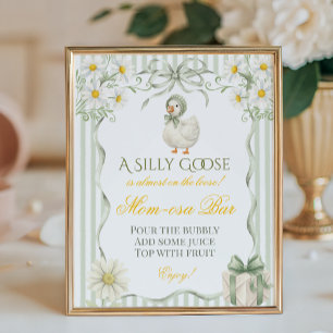 Affiche Bar à Mimosa pour une Baby Shower Silly Goose Ver
