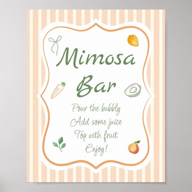 Affiche Bar à Mimosa pour une Fête de Fiançailles au March (Devant)