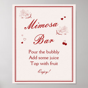 Affiche Bar à Mimosa pour une fête de mariage vintage à la