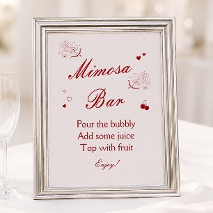 Affiche Bar à Mimosa pour une fête de mariage vintage à la