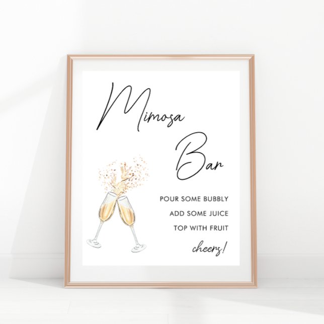 Affiche Bar à Mimosa pour une Mariée Moderne et Minimalist (Créateur téléchargé)