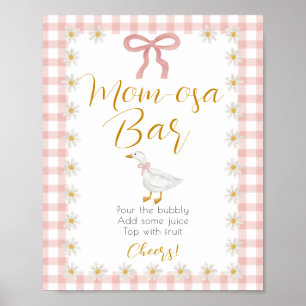 Affiche Bar à Mimosa Silly Goose Rose à Carreaux pour Baby